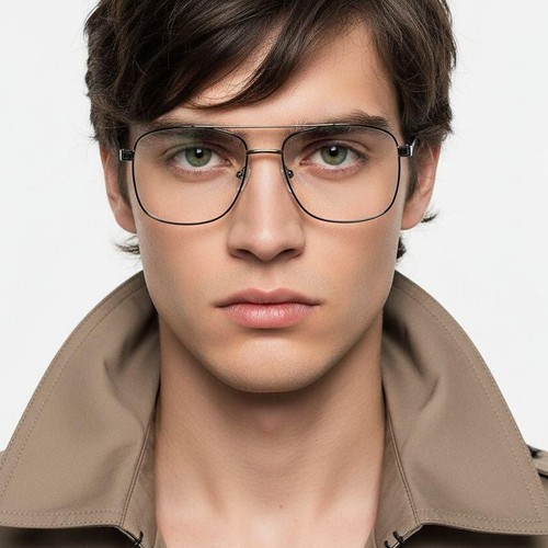 Aviator Grey Metal Glasses #BS2425-0230