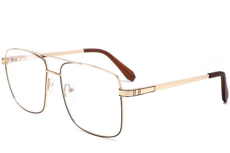 Aviator Brown Metal Glasses #BS2425-0232