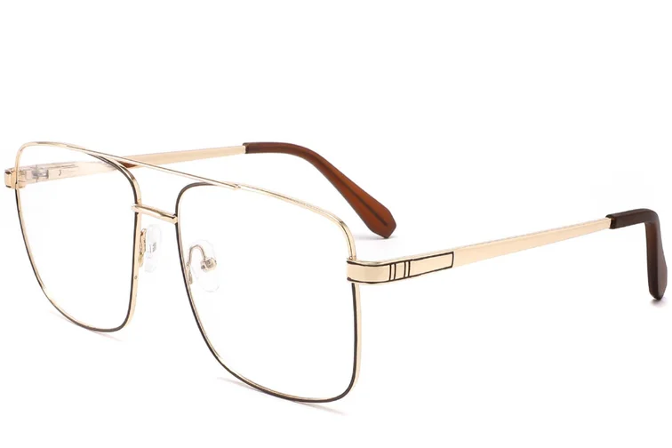 Gafas de metal marrón aviador #BS2425-0232