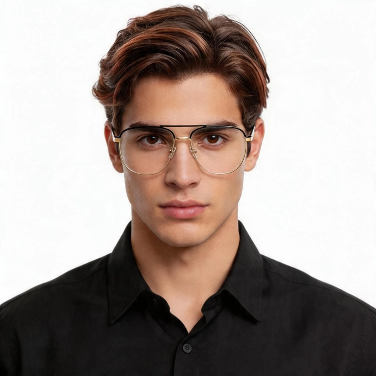 Aviator Golden Metal Glasses #BS2425-0233