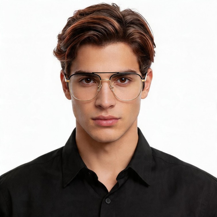 Aviator Golden Metal Glasses #BS2425-0233
