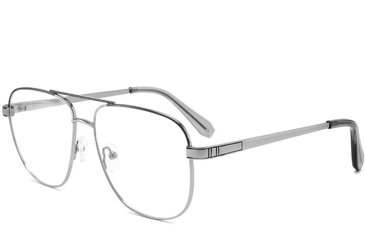 Aviator Grey Metal Glasses #BS2425-0235