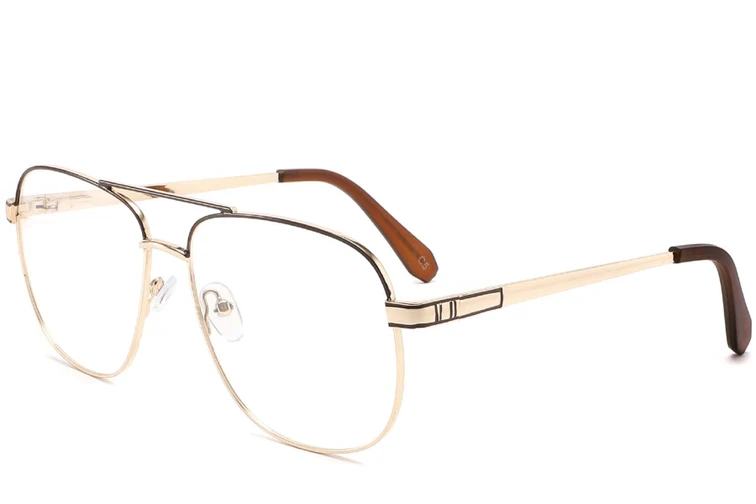 Gafas de metal marrón aviador #BS2425-0237