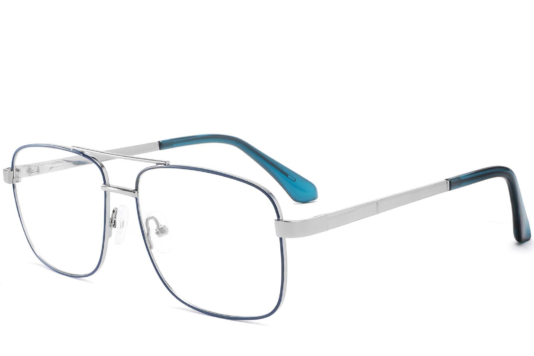 Aviator Blue Metal Glasses #BS2425-0239