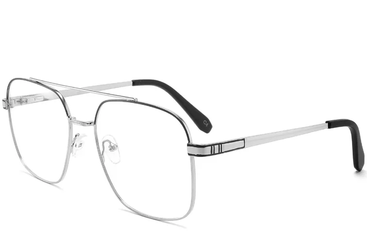 Gafas de aviador de metal plateado #BS2425-0246