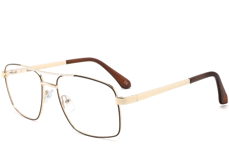 Gafas de metal marrón aviador #BS2425-0251