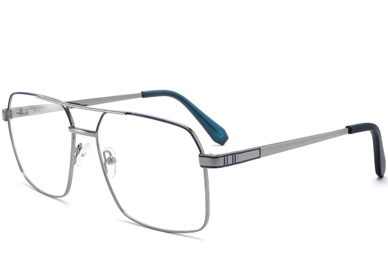 Aviator Blue Metal Glasses #BS2425-0253