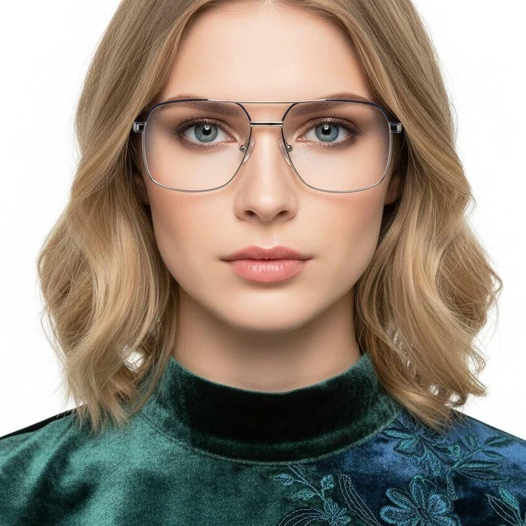 Aviator Blue Metal Glasses #BS2425-0253