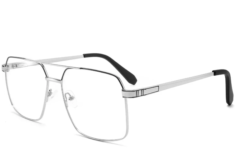 Pilotenbrille aus silbernem Metall #BS2425-0255