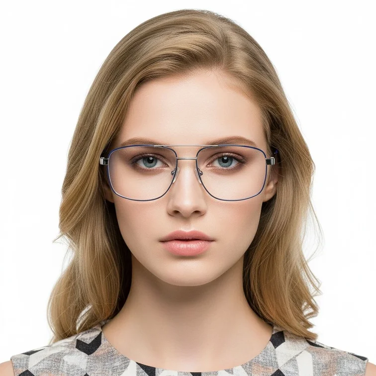 Aviator Grey Metal Glasses #BS2425-0258