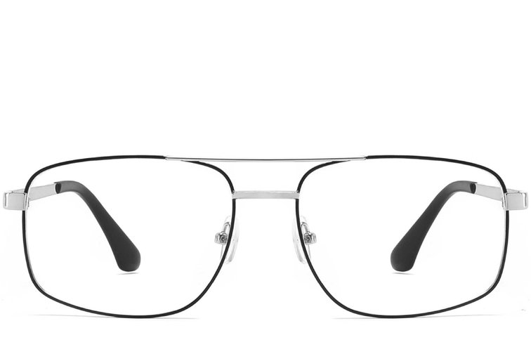 Gafas de aviador de metal plateado #BS2425-0260
