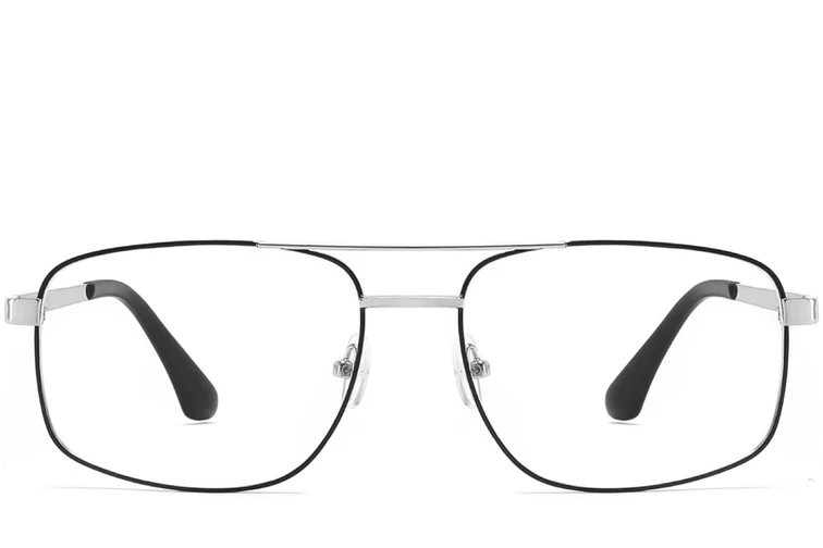 Pilotenbrille aus silbernem Metall #BS2425-0260