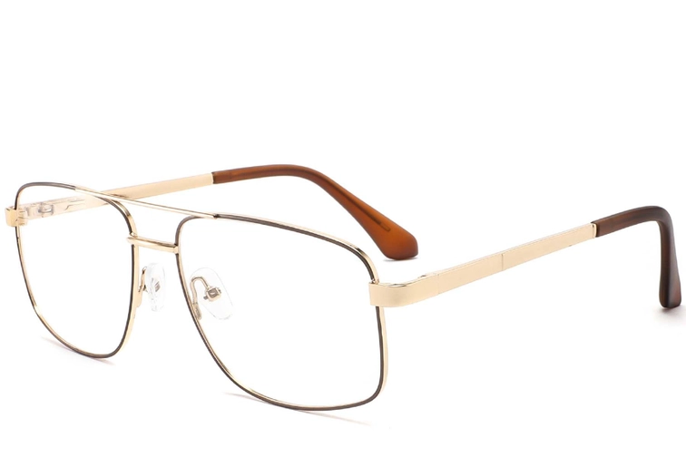 Aviator Brown Metal Glasses #BS2425-0261
