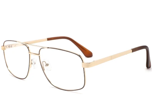 Aviator Brown Metal Glasses #BS2425-0261