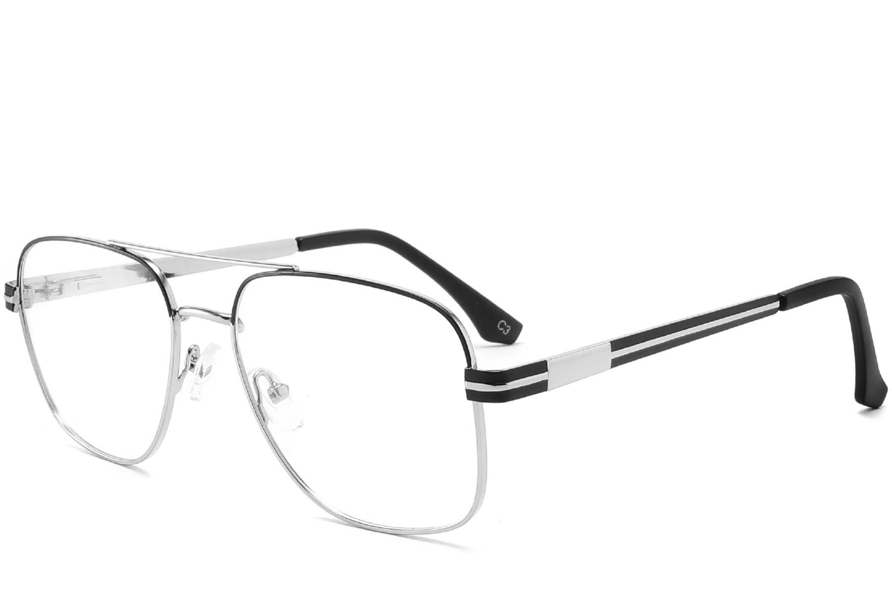 Aviator Silver Metal Glasses #BS2425-0264