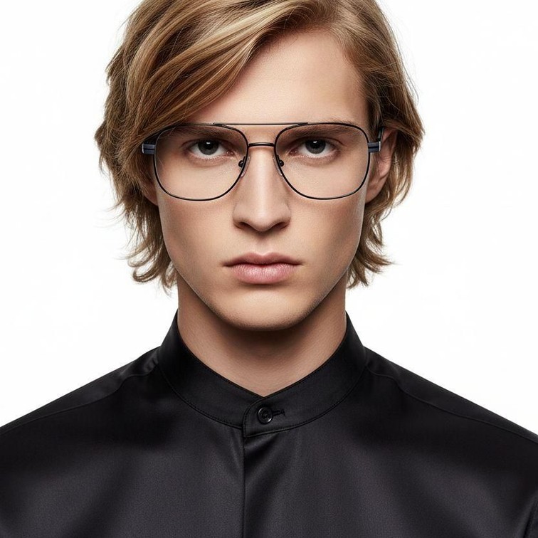 Aviator Black Metal Glasses #BS2425-0266