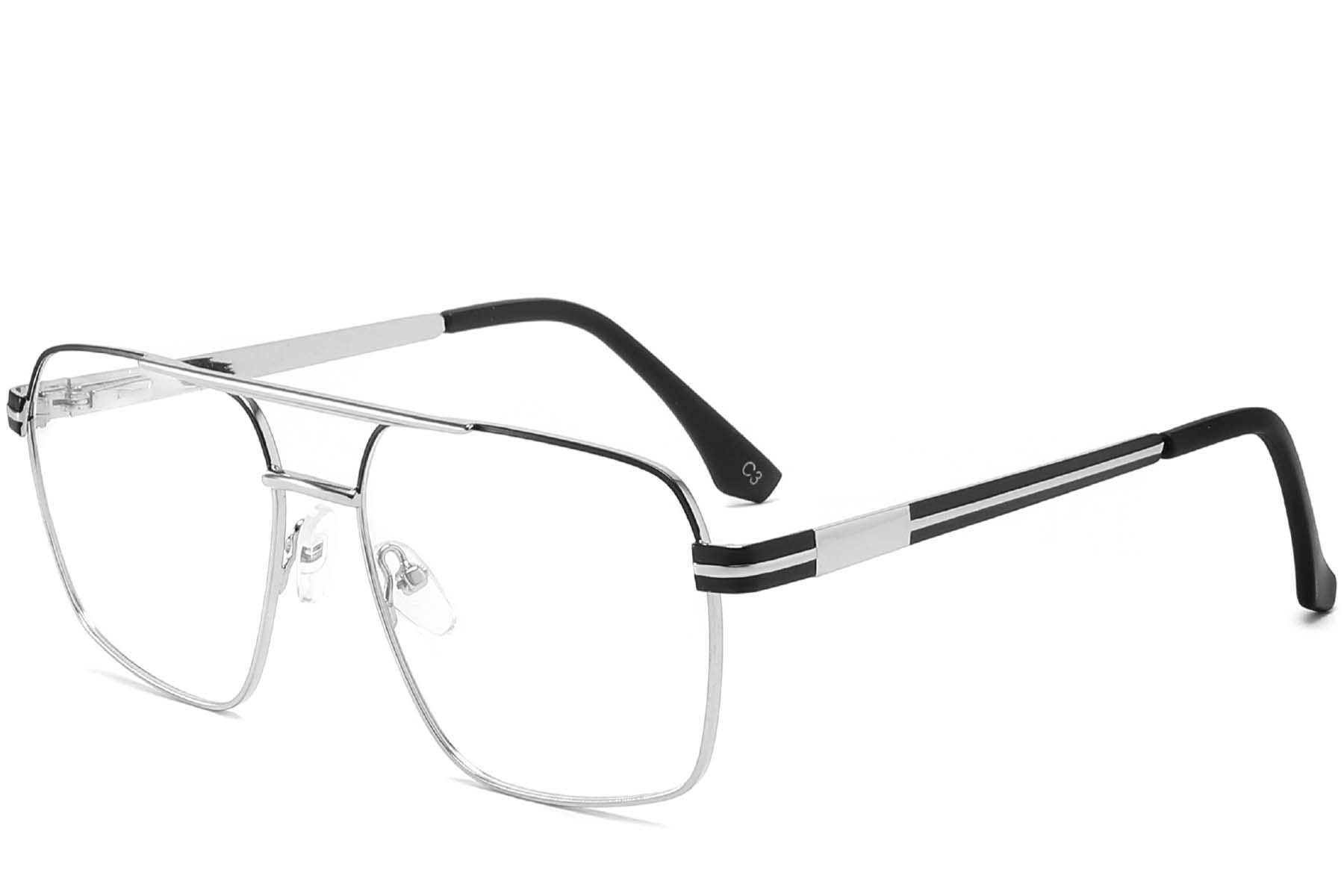 Aviator Silver Metal Glasses #BS2425-0269