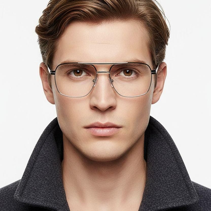 Aviator Silver Metal Glasses #BS2425-0269