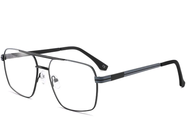 Occhiali da aviatore in metallo nero #BS2425-0271