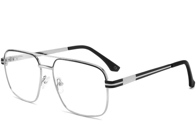 Aviator Silver Metal Glasses #BS2425-0274