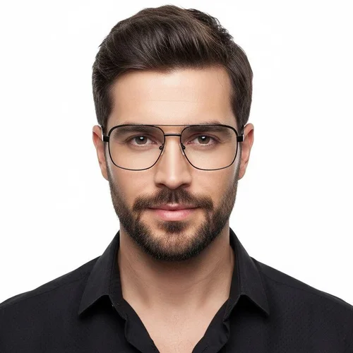 Lunettes aviateur noires en métal #BS2425-0276
