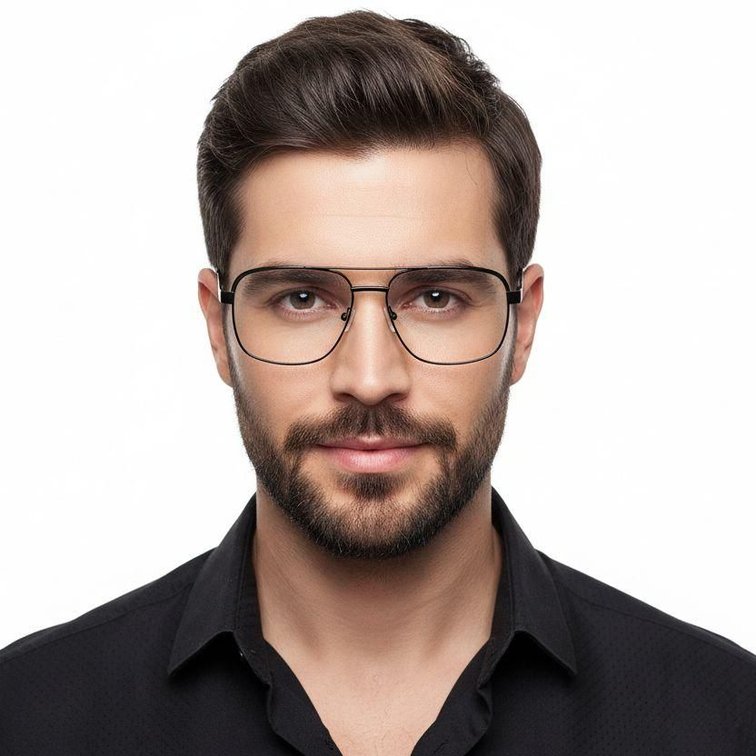 Aviator Black Metal Glasses #BS2425-0276