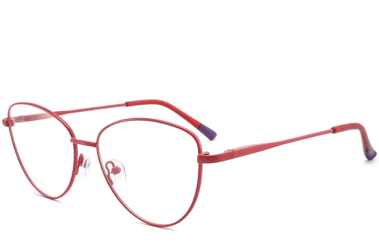 Lunettes papillon en métal rouge #BS2425-0286