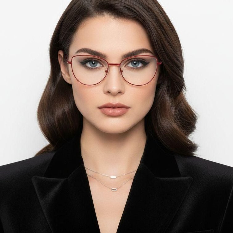 Gafas de metal rojo mariposa #BS2425-0292
