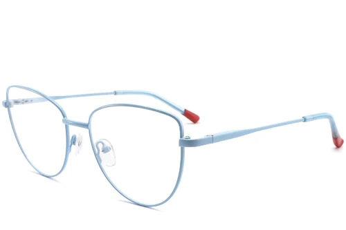 Lunettes papillon en métal bleu #BS2425-0294