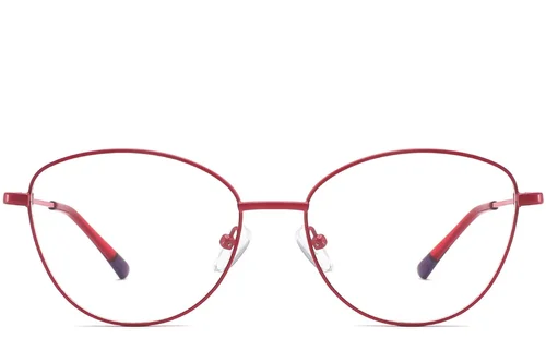 Lunettes papillon en métal rouge #BS2425-0297