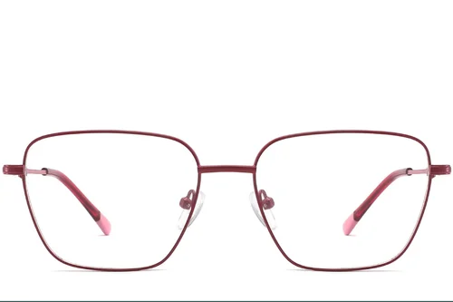 Verres rectangulaires en métal rouge #BS2425-0300
