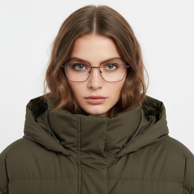 Vasos rectangulares de metal rojo #BS2425-0300