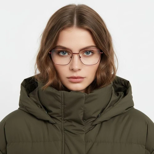 Vasos rectangulares de metal rojo #BS2425-0300