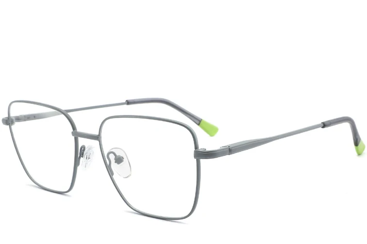 Occhiali rettangolari in metallo grigio #BS2425-0301