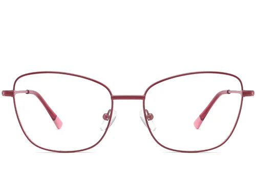 Lunettes papillon en métal rouge #BS2425-0306