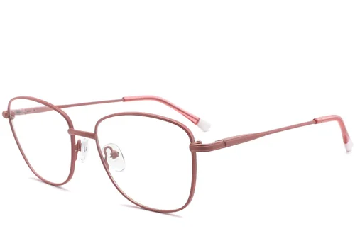 Lunettes rectangulaires en métal rose #BS2425-0310