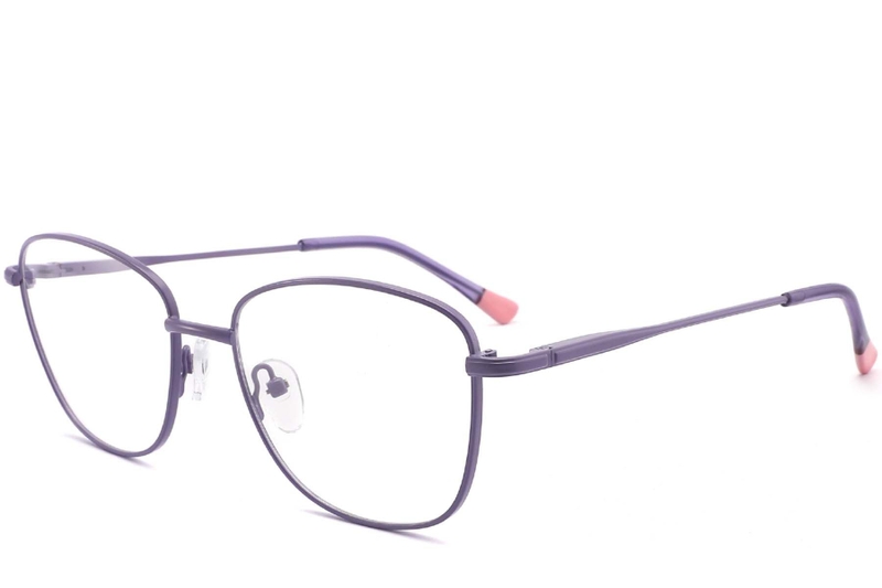 Rectangular Purple Metal Glasses #BS2425-0311
