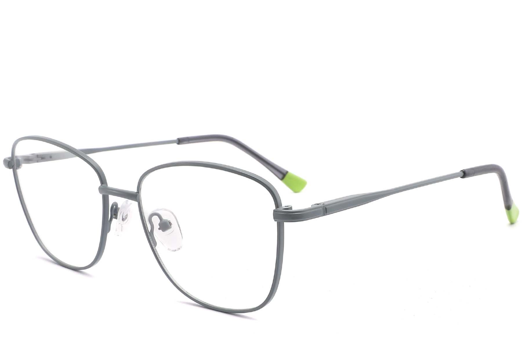 Rectangular Grey Metal Glasses #BS2425-0313