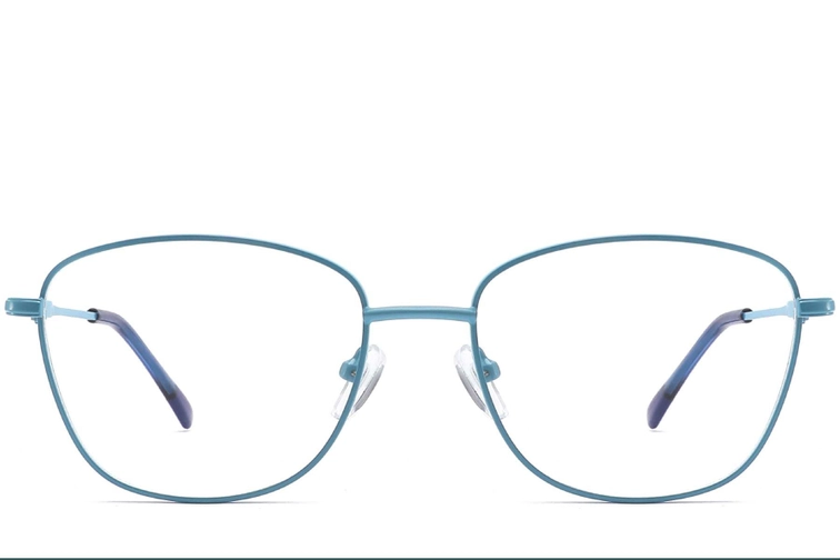 Rectangular Blue Metal Glasses #BS2425-0315