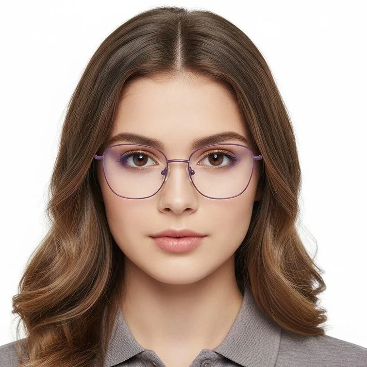 Gafas de metal morado con forma de mariposa #BS2425-0317
