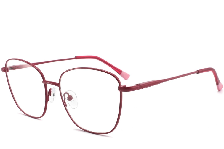 Schmetterlings-rote Metallbrille #BS2425-0318