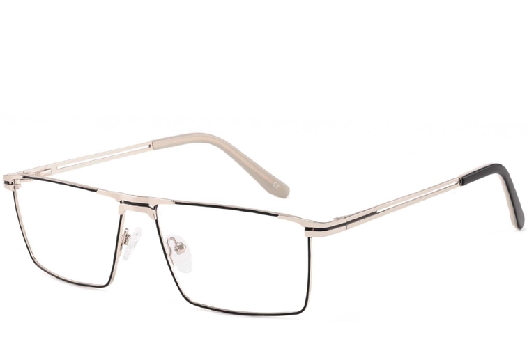 Rectangular Brown Metal Glasses #BS2425-0321