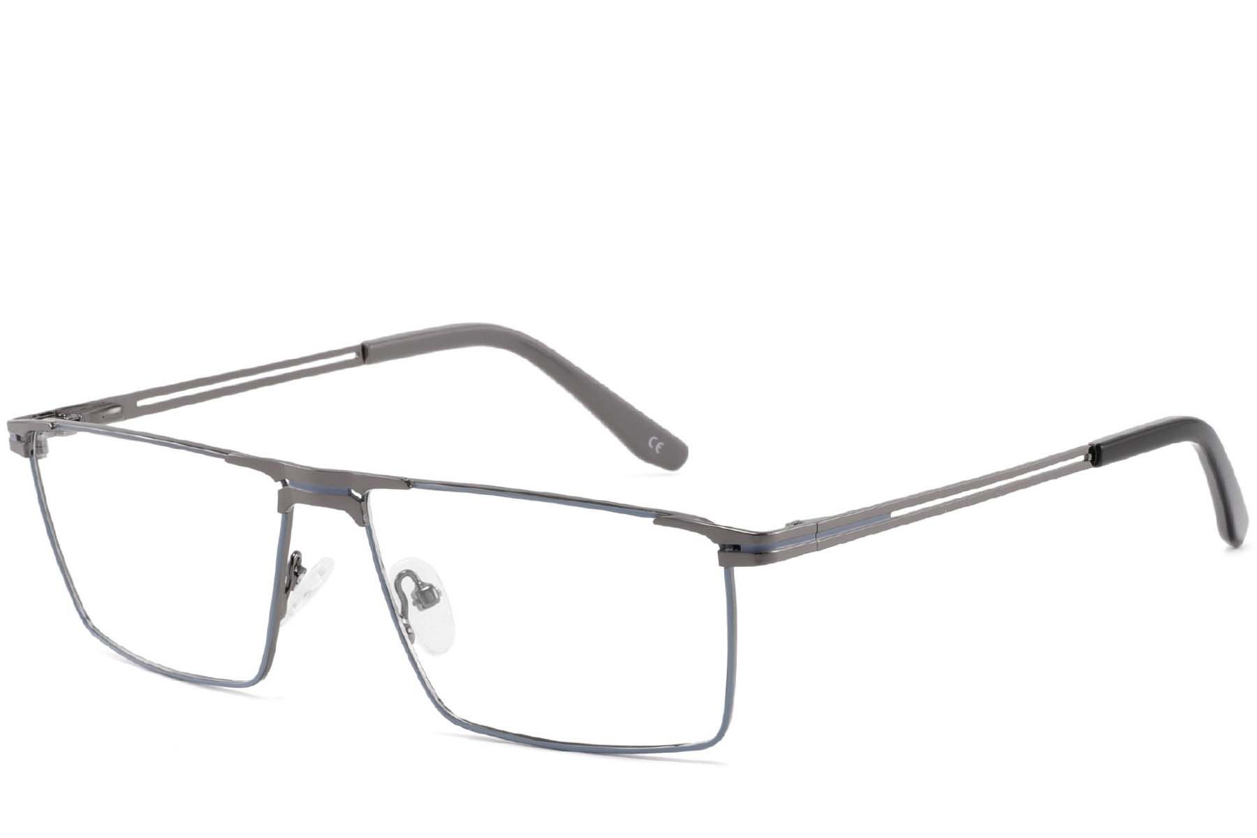 Rectangular Grey Metal Glasses #BS2425-0325