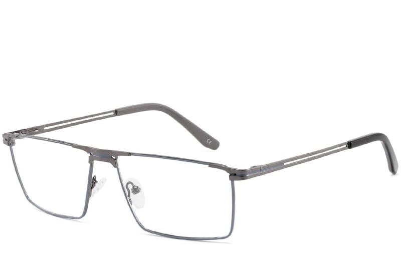 Rectangular Grey Metal Glasses #BS2425-0325