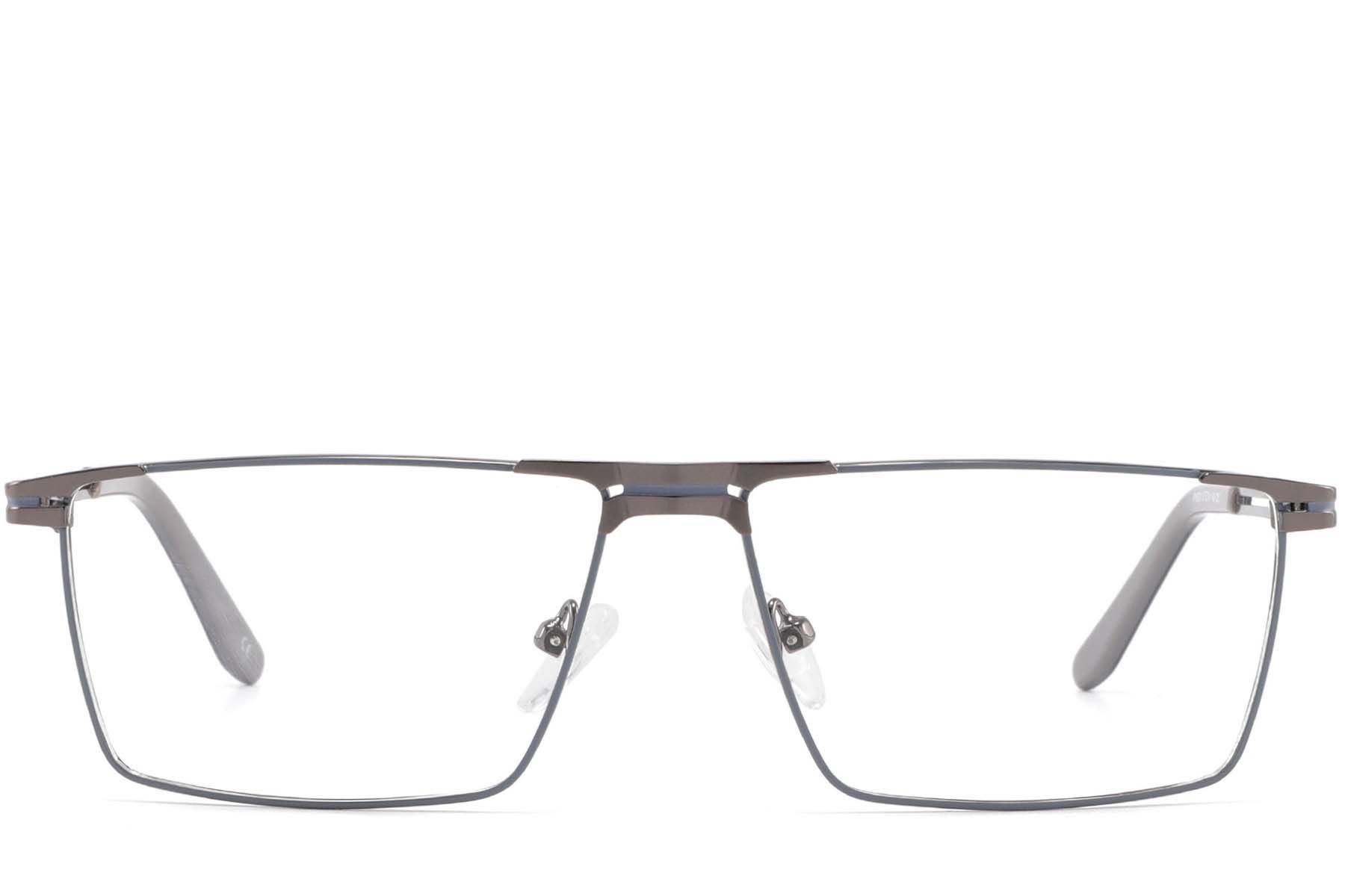 Rectangular Grey Metal Glasses #BS2425-0325
