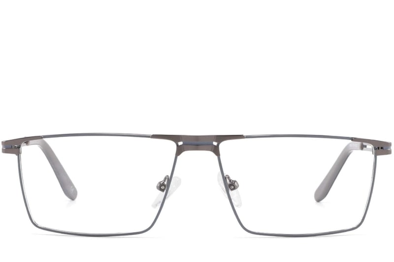 Rectangular Grey Metal Glasses #BS2425-0325