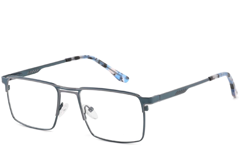 Rectangular Grey Metal Glasses #BS2425-0330