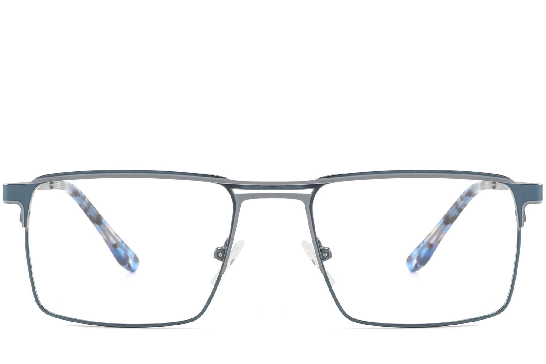 Rechthoekige grijze metalen bril #BS2425-0330