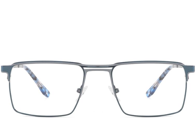Rectangular Grey Metal Glasses #BS2425-0330