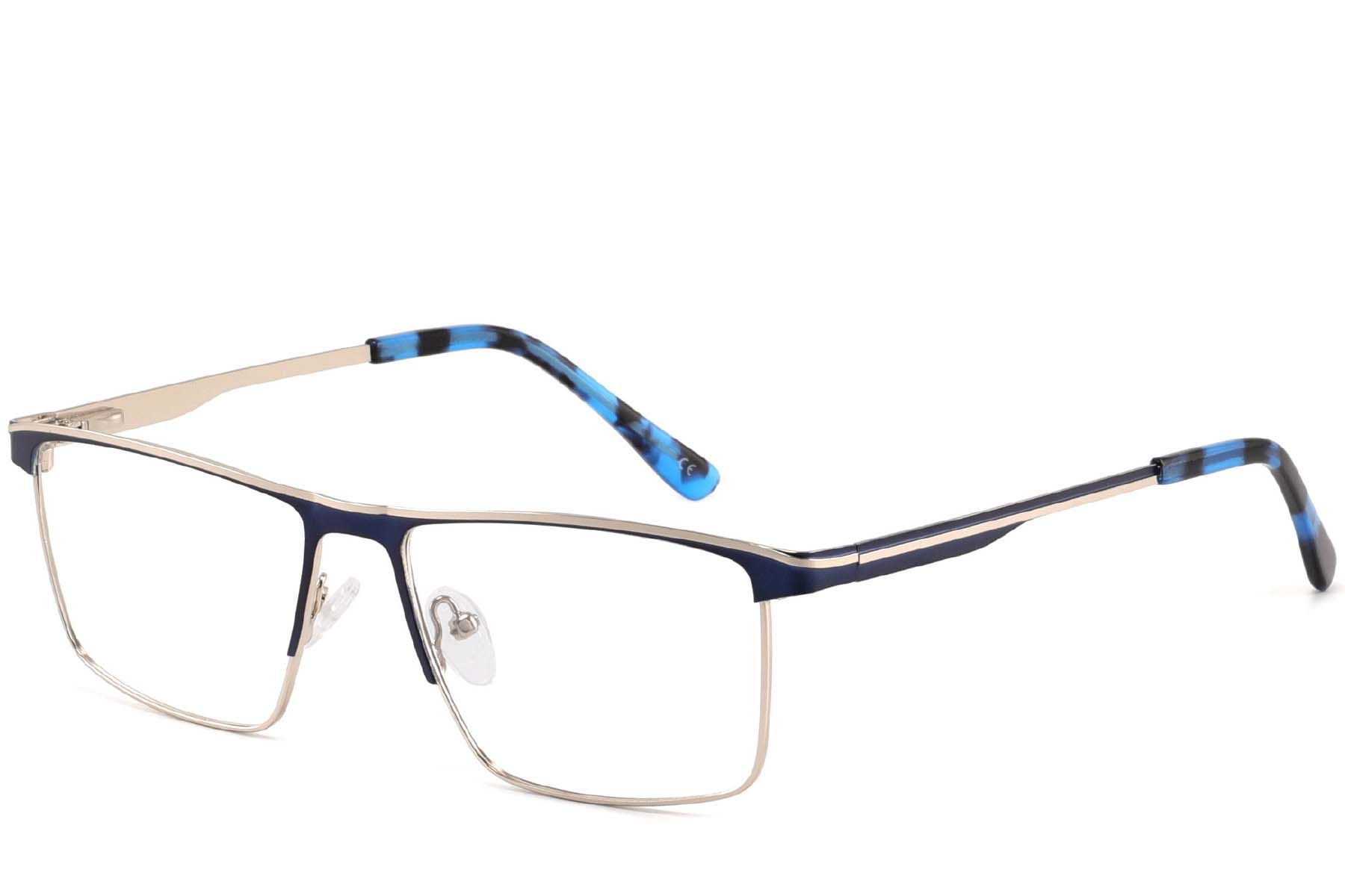 Rechteckige braune Metallbrille #BS2425-0331